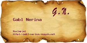 Gabl Nerina névjegykártya